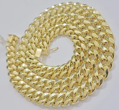 Pre-owned My Elite Jeweler 12mm Cuban Link Chain 10k Yellow Gold Mens Necklace 26" Box Clasp Real 10kt Sale