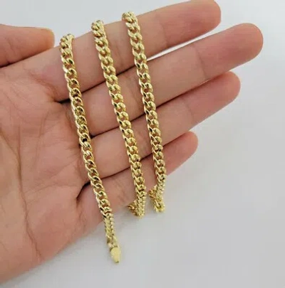 Pre-owned My Elite Jeweler Real 10k Gold Chain Miami Cuban Link Necklace 18" 20" 22" 24" 26" 4.5mm 10kt Oro