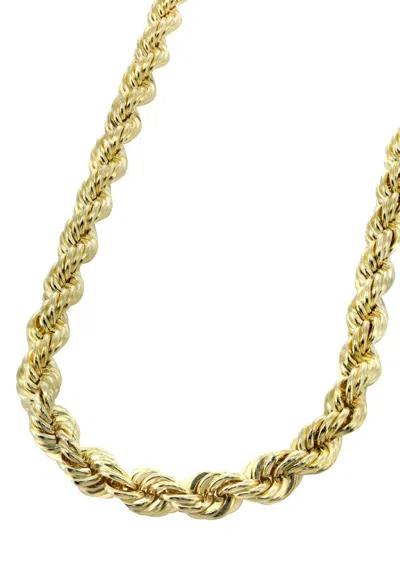 Pre-owned My Elite Jeweler Real 10k Gold Rope Necklace 24" 7mm Mens Chain 10kt Yellow Gold Lobster,bracelet