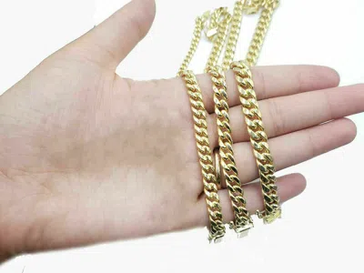 Pre-owned My Elite Jeweler Real 10k Yellow Gold Bracelet Miami Cuban Link 6mm 7mm 8mm 9mm 7"-9 Inch Mens