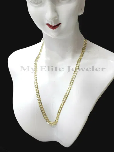 Pre-owned My Elite Jeweler Solid 14k Yellow Gold Ladies Chain Necklace 22 Inch Cuban Curb Link 3 Mm Women