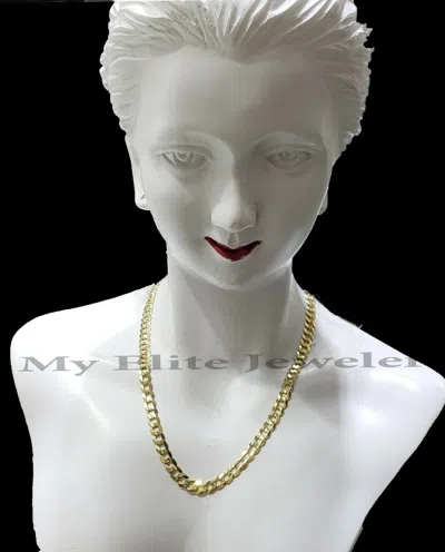 Pre-owned My Elite Jeweler Solid 14k Yellow Gold Ladies Necklace 16 Inch Cuban Curb Link Chain 3.5 Mm Women