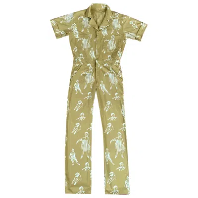 My Little Belleville Women's Neutrals Willow Jumpsuit In White/yellow