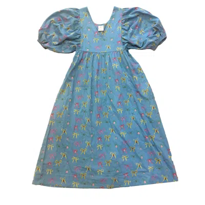 My Little Belleville Women's Norma Boho Dress - Blue Bow Faces