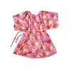 My Little Belleville Women's Rhonda Summer Dress Red Floral Faces In Pink