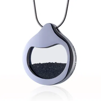 My Little Nature Women's Black / Silver Designer Handcrafted Statement Necklace With Black Volcanic Sand Nature-inspi In Multi