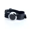 My Little Nature Women's Black / Silver Handmade Designer Leather Bracelet With Natural Volcanic Lava Sand – Unique J