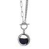 My Little Nature Women's Black / Silver Handmade Volcanic Sand Necklace With Toggle Clasp - Nature-inspired Jewelry