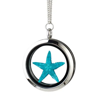 My Little Nature Women's Blue / Green / Silver Designer  Jewelry Necklace With Blue Starfish In Multi