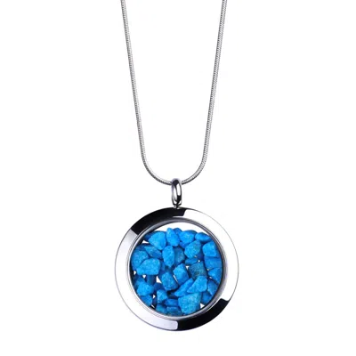 My Little Nature Women's Blue / Silver Designer Jewellery Pendant Necklace With Natural Blue Stones – Statement Jewel