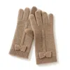 My Little Nature Women's Brown Pure Cashmere Gloves For Her - Camel Color Glovers In Brown