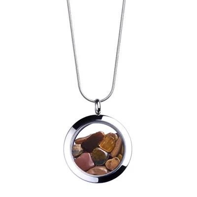 My Little Nature Women's Brown / Silver Crystal Necklace - Tiger's Eye Necklace – Protection & Courage Gemstone Jewel