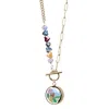 My Little Nature Women's Colorful Tourmaline Necklace With Beaded Gold Plated Chain – Handcrafted Gemstone Jewellery 