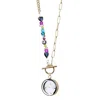 My Little Nature Women's Dandelion Gold Plated Necklace With Joyful Beaded Toggle Chain - Symbol Of Love, Luck & Harm