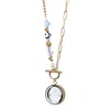 My Little Nature Women's Dandelion Necklace With Beaded Chain 18k Gold Plated Chain