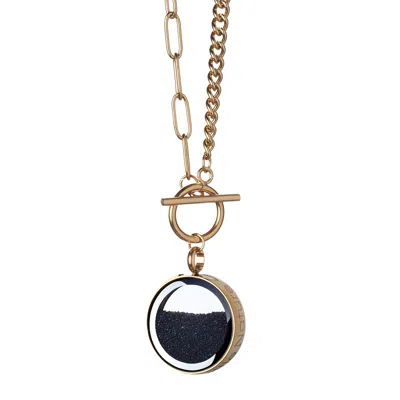 My Little Nature Women's Gold / Black Gold Plated Statement Necklace With Real Volcanic Sand – Handmade Nature Jewelr