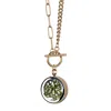 My Little Nature Women's Green / Gold Gold Plated Moss Necklace – Handcrafted Nature Jewelry By Artisan With Real Gre