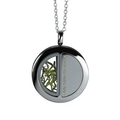 My Little Nature Women's Green / Silver Artisan Necklace With Real Green Moss – Handmade Botanical Jewelry, Forest-in In Multi