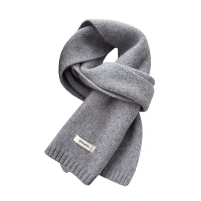 My Little Nature Women's Grey Color Wool Scarf - Australian Wool Scarf In Gray