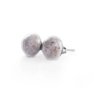 My Little Nature Women's Neutrals Natural Beach Sand Stud Earrings – Handmade Coastal Jewelry
