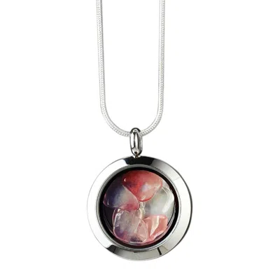 My Little Nature Women's Pink / Purple / Silver Watermelon Tourmaline Necklace – Handcrafted Healing Gemstone Jewelry In Multi