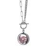 My Little Nature Women's Pink / Silver Real Scottish Heather Necklace With Stainless Steel Toggle Chain In Multi