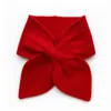 My Little Nature Women's Pure Cashmere Scarf - Red Color Bow Tie - Neck Warmer In Red