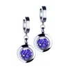 My Little Nature Women's Purple / Silver Dangle Earrings With Natural  Stones- Designer Jewelry Drop Earrings In Multi