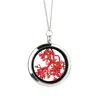 My Little Nature Women's Red / Silver Handmade Red Moss Pendant Necklace – Nature-inspired Jewelry With Real Preserve In Multi