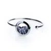 My Little Nature Women's Silver / Black Handmade Snowflake Obsidian Crystal Cuff Bracelet – Stainless Steel Jewelry F