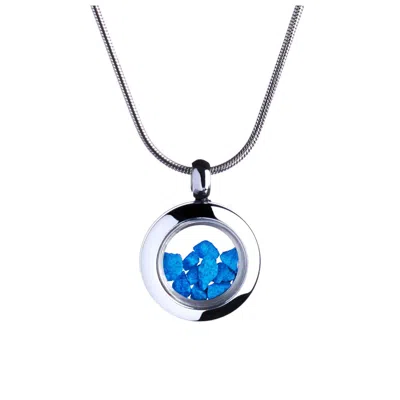 My Little Nature Women's Silver / Blue Handmade Tiny Necklace With Natural Blue Stones – Beautiful & Subtle Jewelry