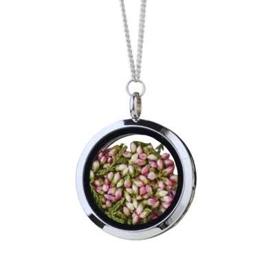 My Little Nature Women's Silver / Gold Designer Necklace With Natural Flowers - Florals Collection - Highland Scottis In Multi