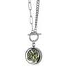 My Little Nature Women's Silver / Green Moss Pendant Necklace – Handmade Nature Jewelry Gift In Multi