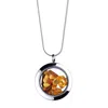 My Little Nature Women's Silver / Yellow / Orange Designer Jewellery Necklace With Genuine Amber Stones - Birthstone 