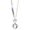 My Little Nature Women's Wish Necklace With Natural Dandelion Seeds And Joyful Beaded Chain Gold Plated Necklace