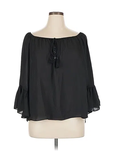 Pre-owned My Michelle 3/4 Sleeve Blouse In Black