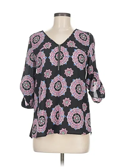 Pre-owned My Michelle 3/4 Sleeve Blouse In Black