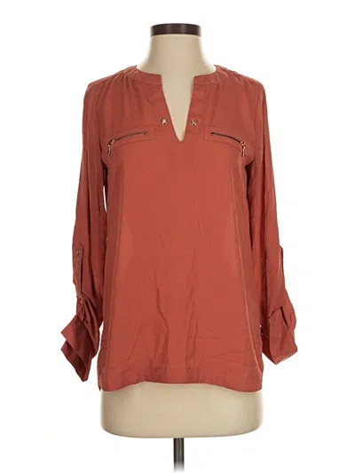 Pre-owned My Michelle 3/4 Sleeve Blouse In Brown