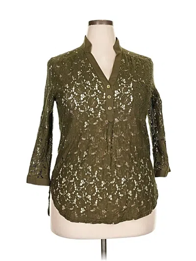 Pre-owned My Michelle 3/4 Sleeve Blouse In Green