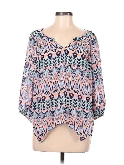 Pre-owned My Michelle 3/4 Sleeve Blouse In Pink