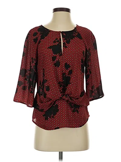 Pre-owned My Michelle 3/4 Sleeve Blouse In Red