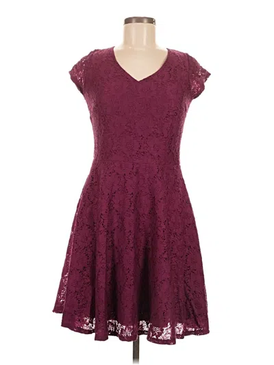 Pre-owned My Michelle Cocktail Dress In Burgundy