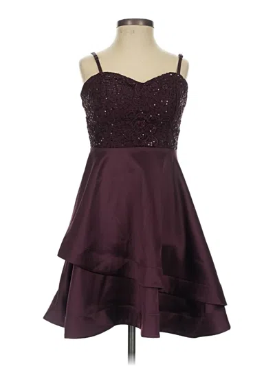 Pre-owned My Michelle Cocktail Dress In Burgundy