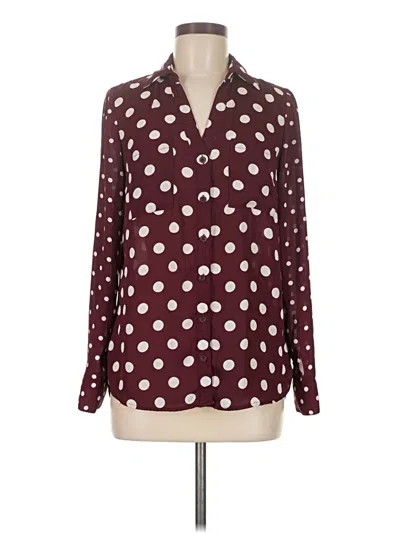 Pre-owned My Michelle Long Sleeve Blouse In Burgundy