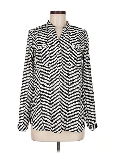 Pre-owned My Michelle Long Sleeve Blouse In Silver