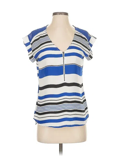 Pre-owned My Michelle Short Sleeve Top Blue V Neck Tops