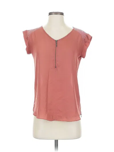 Pre-owned My Michelle Short Sleeve Top Pink Keyhole Neckline Tops