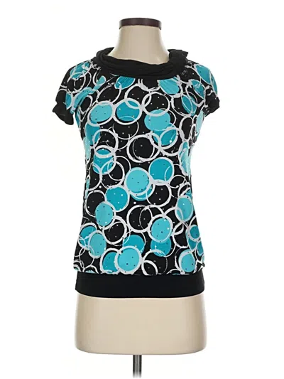 Pre-owned My Michelle Short Sleeve Top Teal Keyhole Neckline Tops