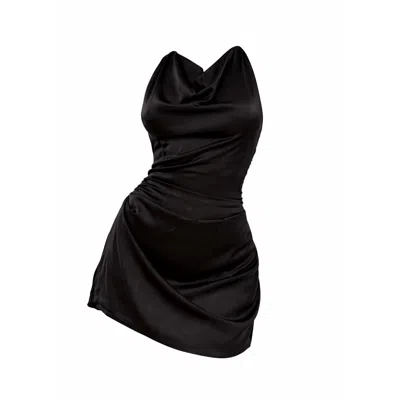 My Mokondo Women's Black Curly House Satin Transformable Dress