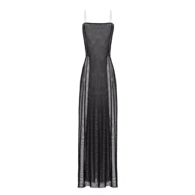 My Mokondo Women's Black Leniza Mesh Gown